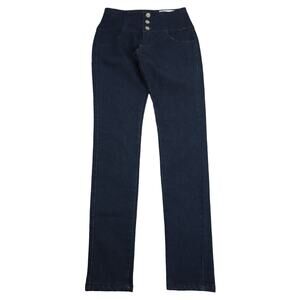Mi Jeans Pants Womens 1 Blue Skinny Mid Rise Stretch Dark Wash Casual Denim